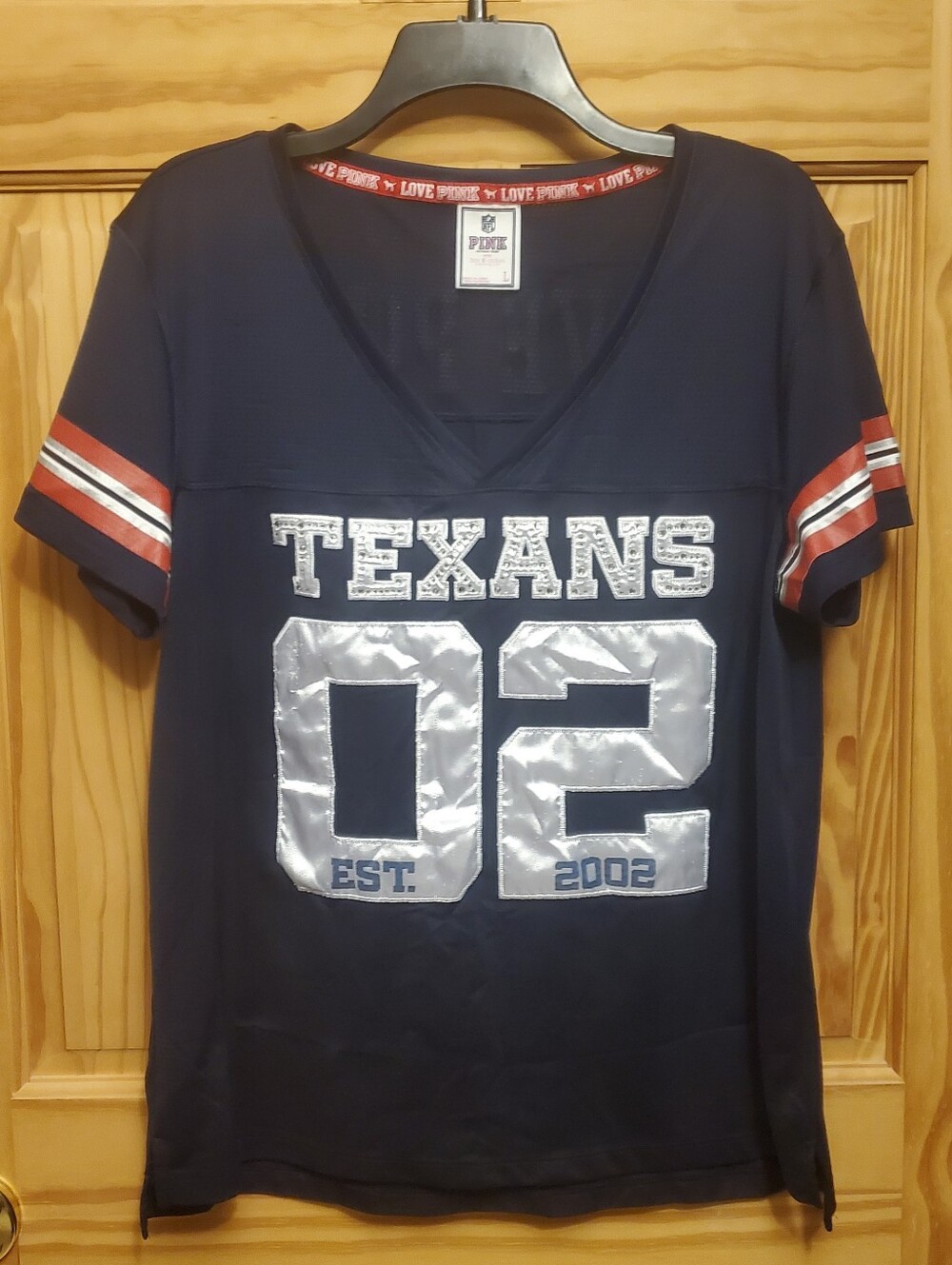 Victoria's Secret PINK Houston Texans Jersey Shirt Large Rare 2012 NFL